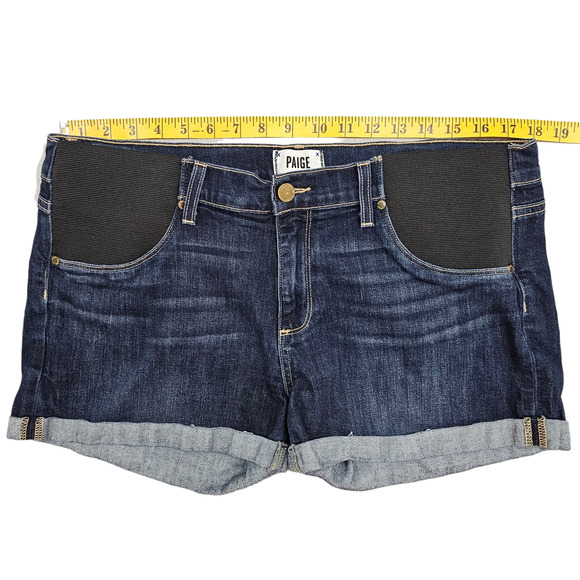 Paige Maternity Shorts Womens Size 32 Jimmy Jimmy Stretchy Denim Rolled Cuff - Picture 13 of 15
